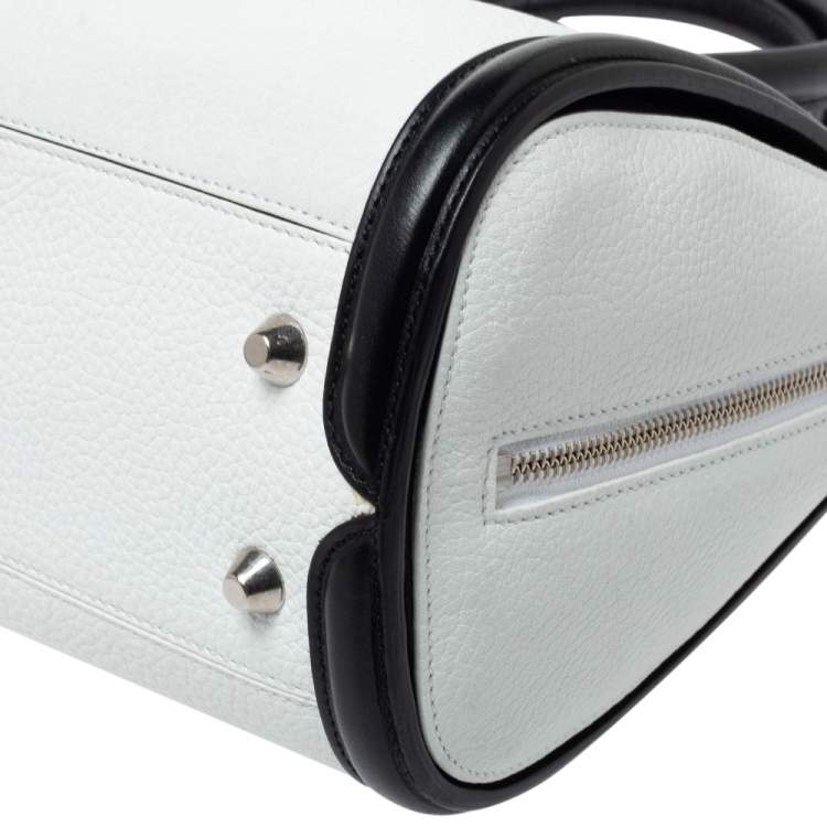 Pre Owned Alexander McQueen Black/White Leather Medium Heroine Satchel