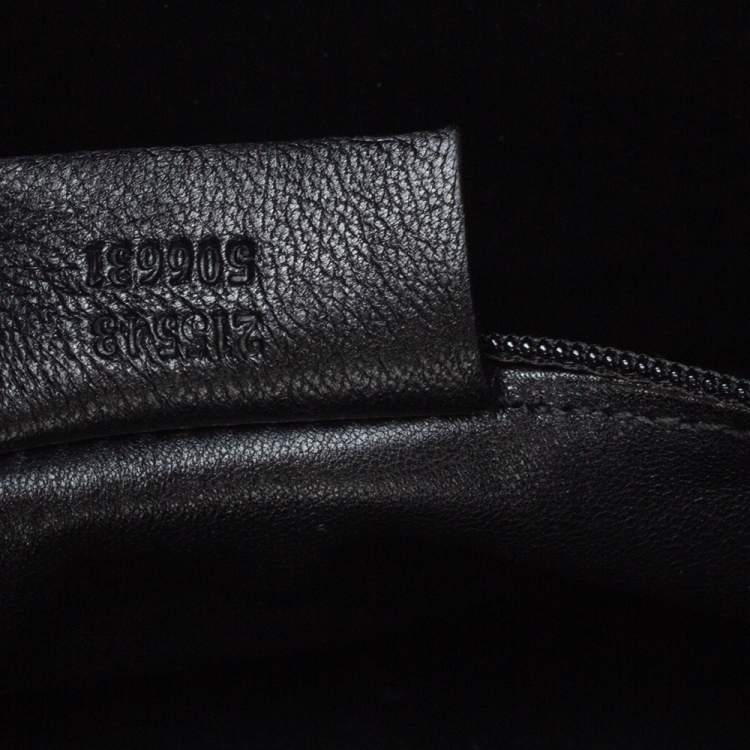 Pre Owned Alexander McQueen Black Croc Embossed Patent Leather Squeeze It Clutch 
