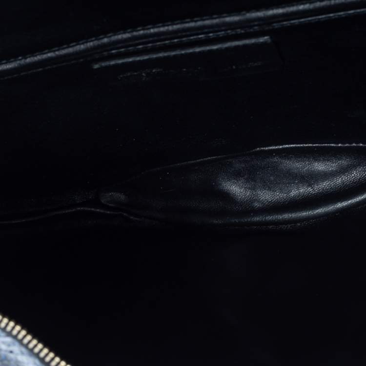 Pre Owned Alexander McQueen Blue Python Medium Faithful De Manta Clutch