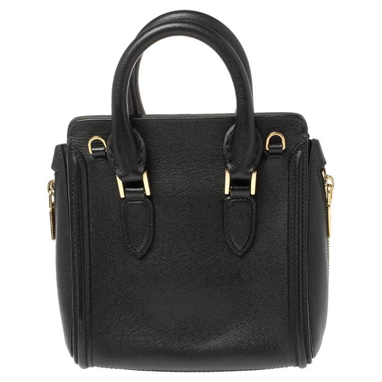 Pre Owned Alexander McQueen Black Leather Mini Heroine Bag
