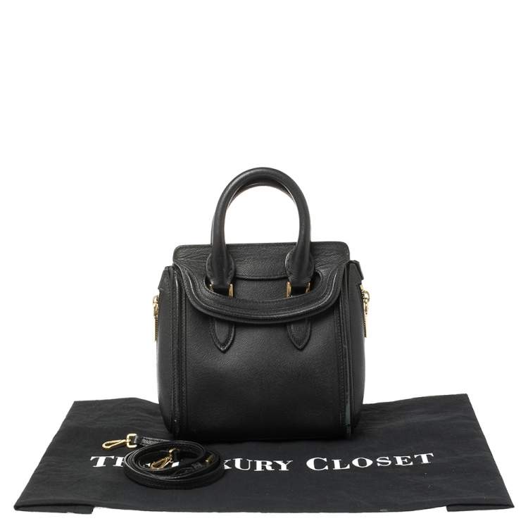 Pre Owned Alexander McQueen Black Leather Mini Heroine Bag