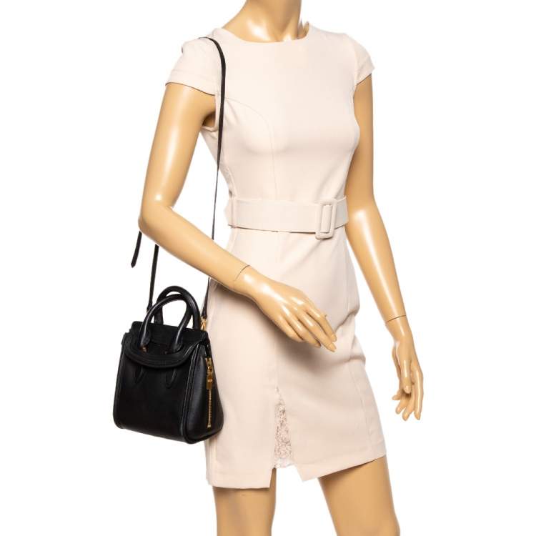 Pre Owned Alexander McQueen Black Leather Mini Heroine Bag