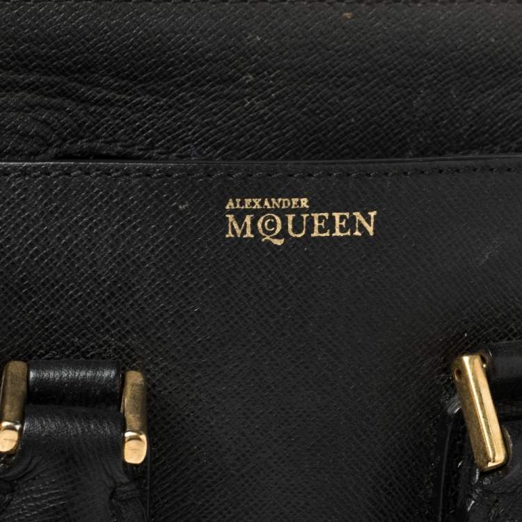 Pre Owned Alexander McQueen Black Leather Mini Heroine Bag