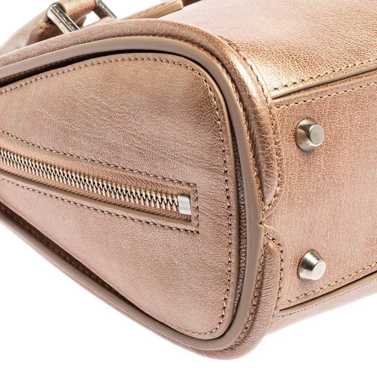 Pre Owned Alexander McQueen Metallic Holographic Leather Mini Heroine Bag