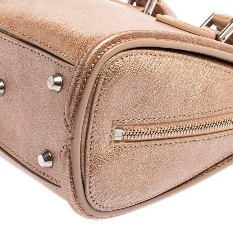 Pre Owned Alexander McQueen Metallic Holographic Leather Mini Heroine Bag