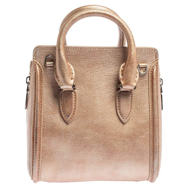 Pre Owned Alexander McQueen Metallic Holographic Leather Mini Heroine Bag
