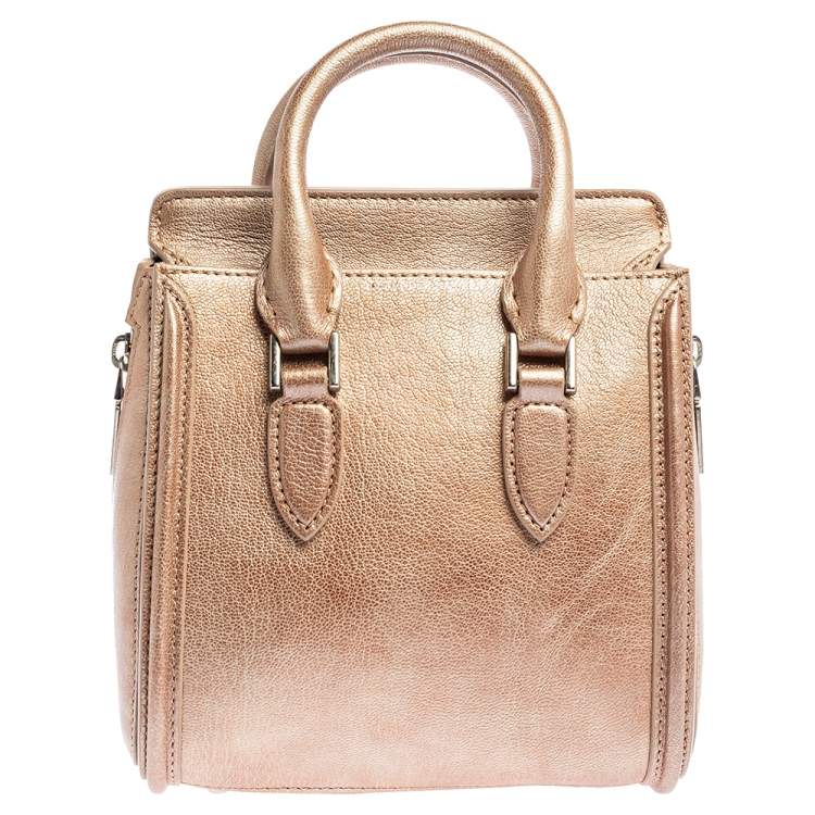 Pre Owned Alexander McQueen Metallic Holographic Leather Mini Heroine Bag