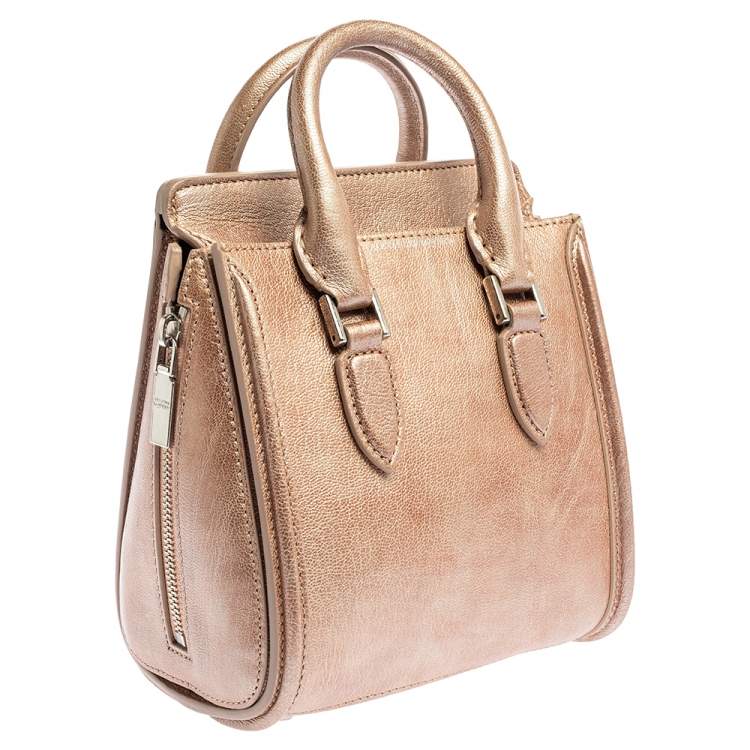 Pre Owned Alexander McQueen Metallic Holographic Leather Mini Heroine Bag