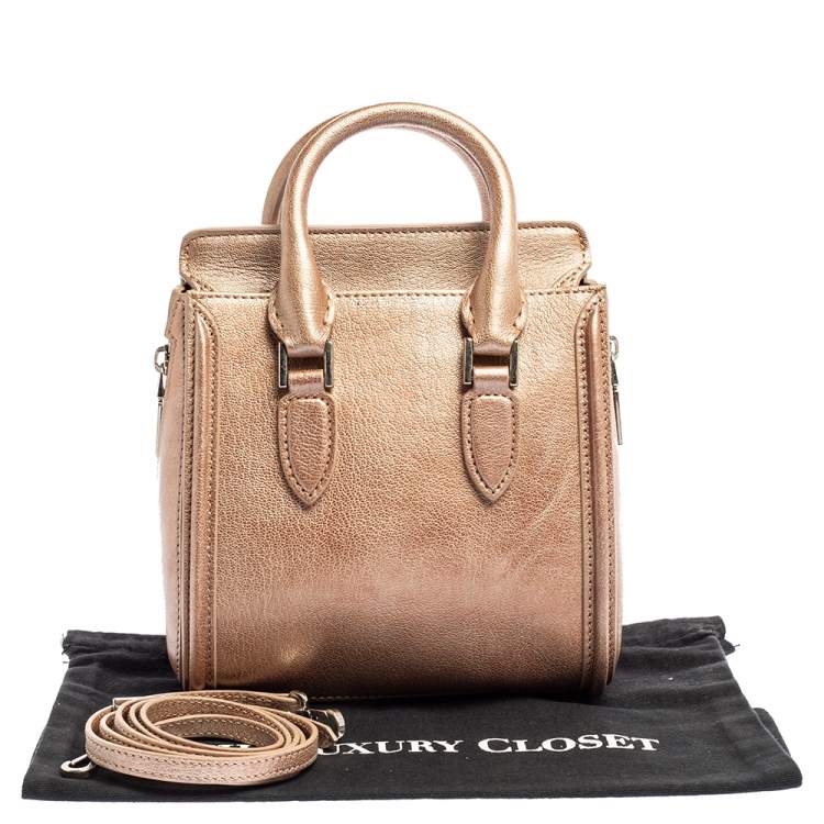 Pre Owned Alexander McQueen Metallic Holographic Leather Mini Heroine Bag