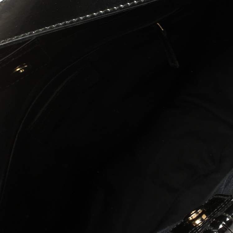 Pre Owned Alexander McQueen Black Patent Leather Clover Hobo