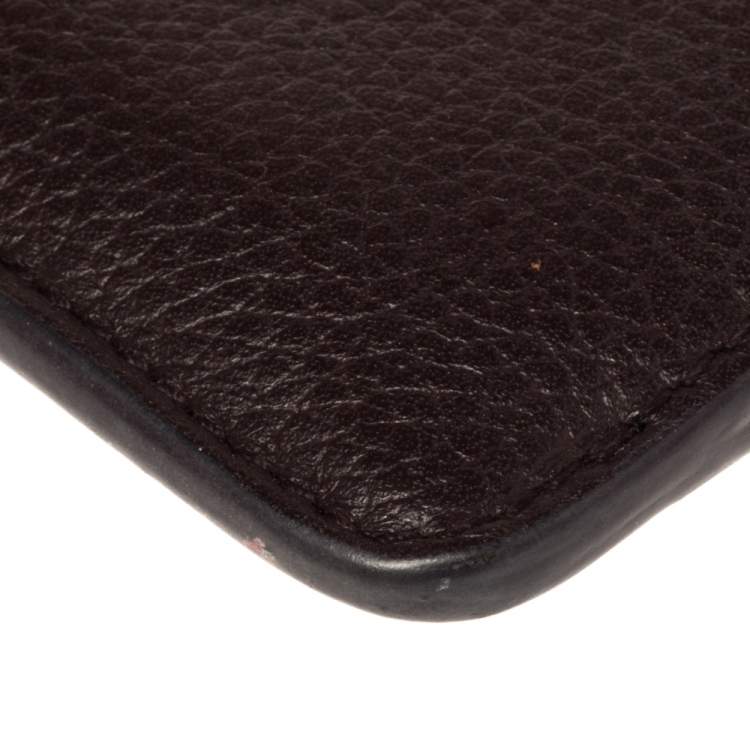 Pre Owned Alexander McQueen Burgundy Leather Zip Card Holder 