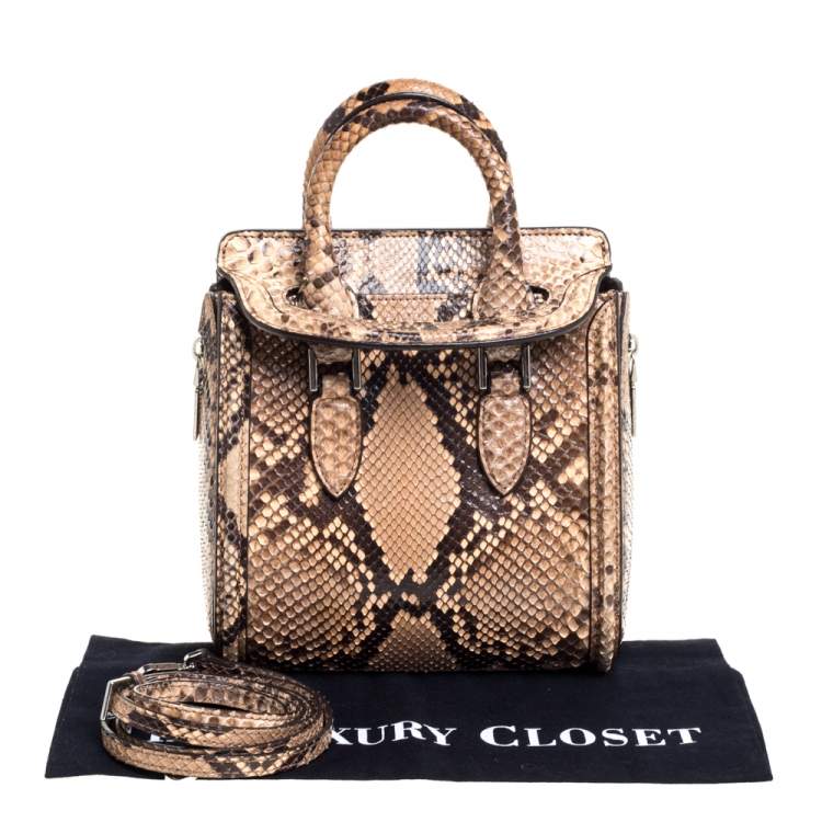 Pre Owned Alexander McQueen Multicolor Python Mini Heroine Bag
