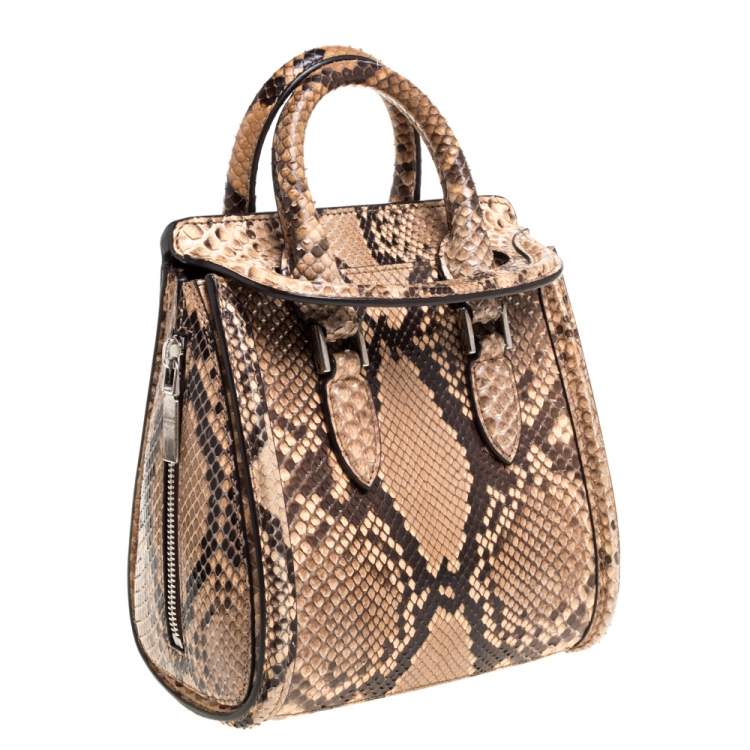 Pre Owned Alexander McQueen Multicolor Python Mini Heroine Bag