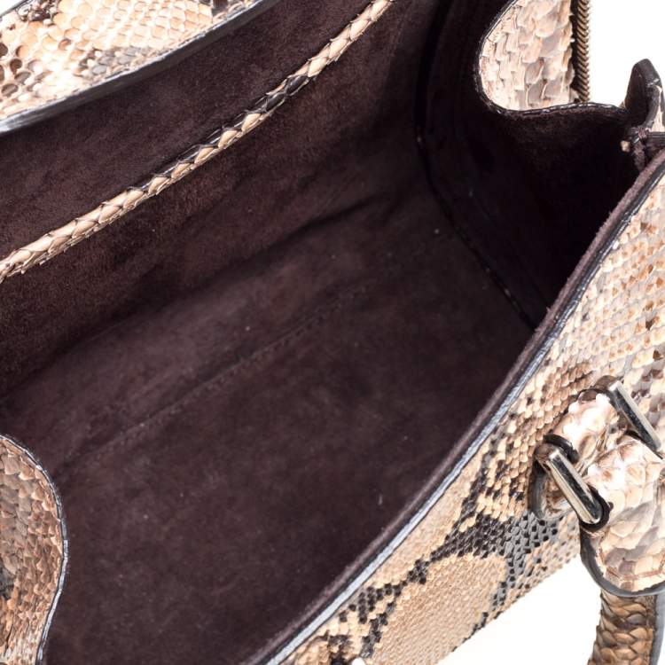 Pre Owned Alexander McQueen Multicolor Python Mini Heroine Bag