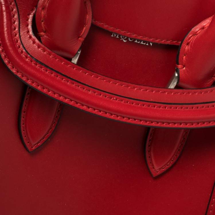 Pre Owned Alexander McQueen Red Leather Mini Heroine Bag