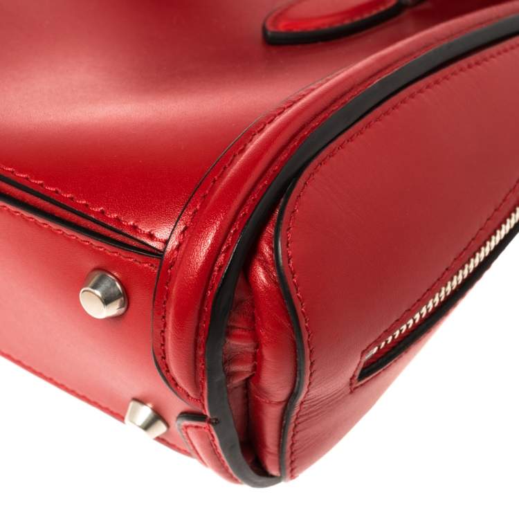 Pre Owned Alexander McQueen Red Leather Mini Heroine Bag