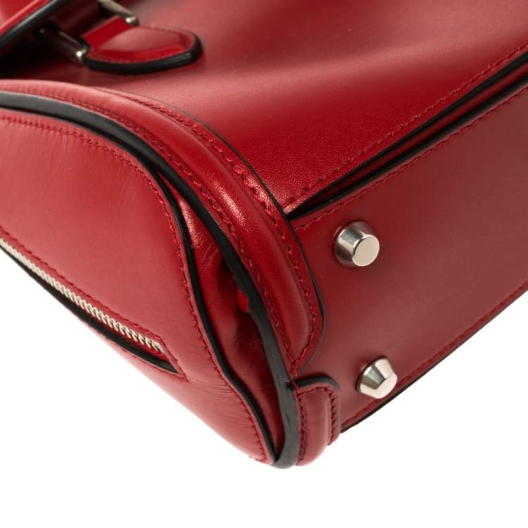 Pre Owned Alexander McQueen Red Leather Mini Heroine Bag