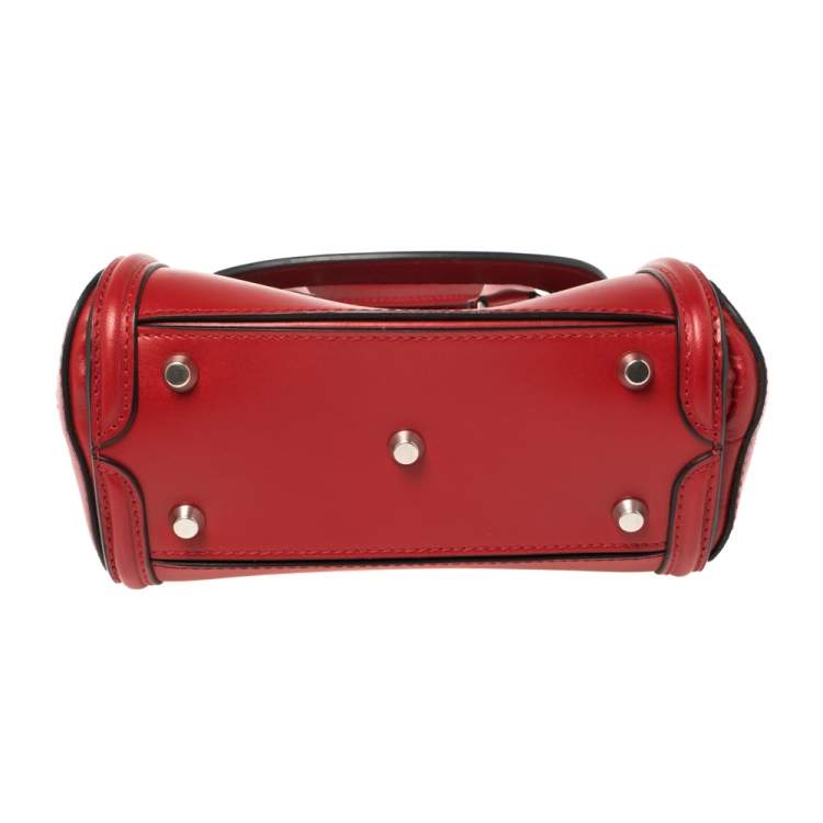 Pre Owned Alexander McQueen Red Leather Mini Heroine Bag