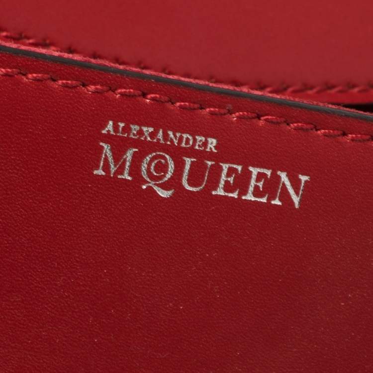 Pre Owned Alexander McQueen Red Leather Mini Heroine Bag