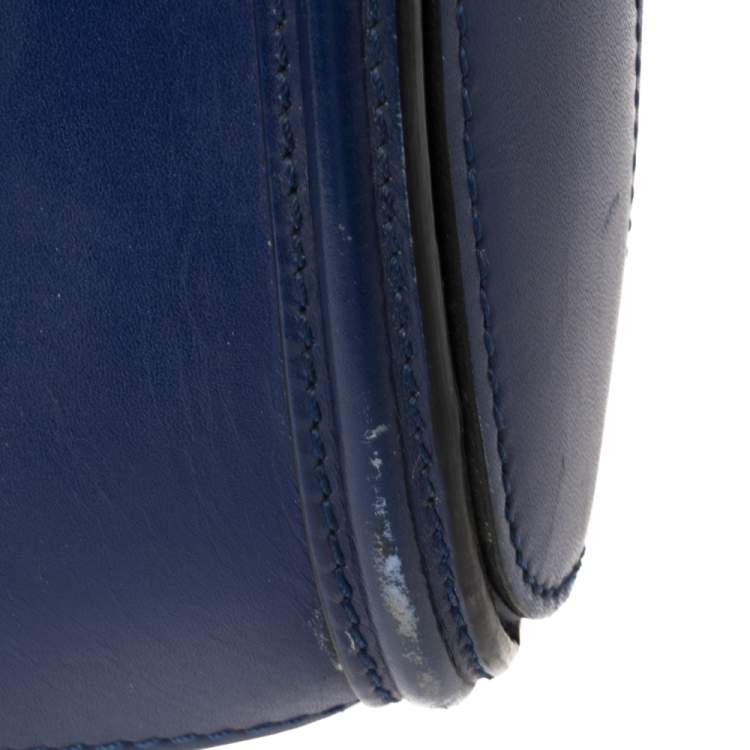 Pre Owned Alexander McQueen Blue Leather Mini Heroine Bag