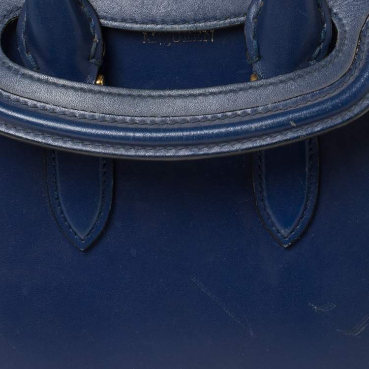Pre Owned Alexander McQueen Blue Leather Mini Heroine Bag