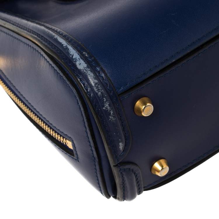 Pre Owned Alexander McQueen Blue Leather Mini Heroine Bag