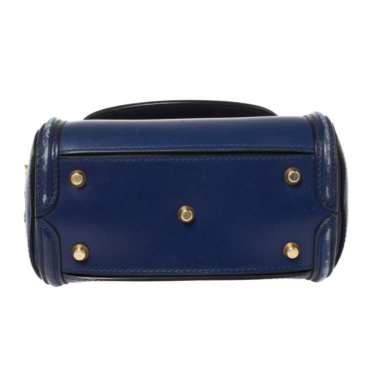Pre Owned Alexander McQueen Blue Leather Mini Heroine Bag