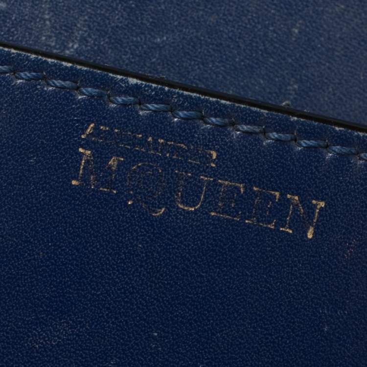Pre Owned Alexander McQueen Blue Leather Mini Heroine Bag