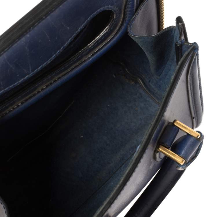 Pre Owned Alexander McQueen Blue Leather Mini Heroine Bag