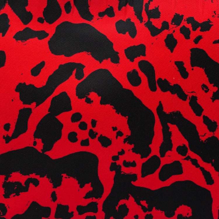 Pre Owned Alexander McQueen Black/Red Printed Nylon Zip Clutch