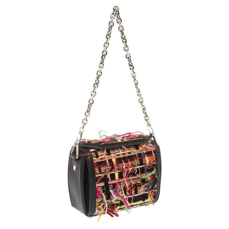 Pre Owned Alexander McQueen Multicolor Leather and Wool Box 16 Shoulder Bag