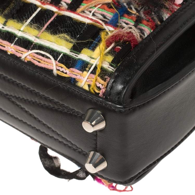 Pre Owned Alexander McQueen Multicolor Leather and Wool Box 16 Shoulder Bag
