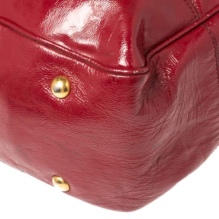 Pre Owned Alexander McQueen Red Patent Leather Satchel 