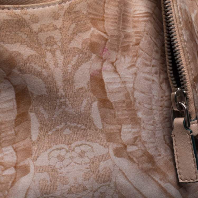 Pre Owned Alexander McQueen Multicolor Printed Satin and Leather Medium De Manta Clutch