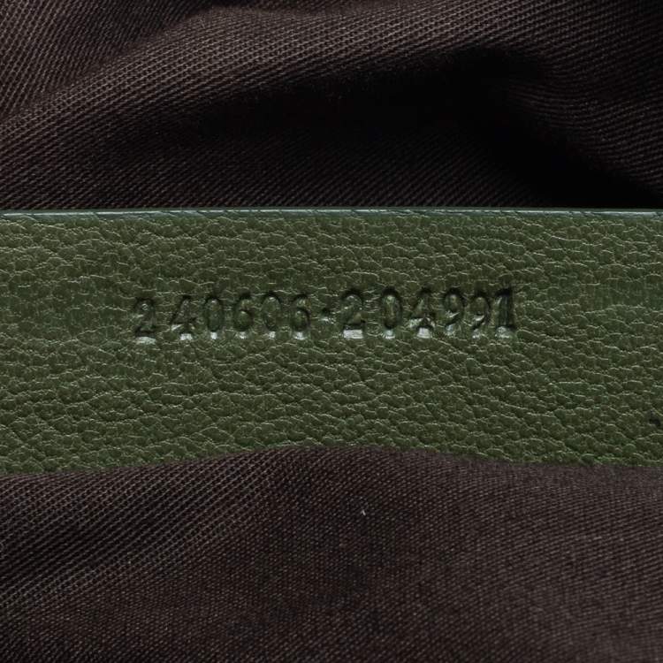مملوكة مسبقًا Alexander McQueen Olive Green Leather Medium Faithful De Manta Clutch