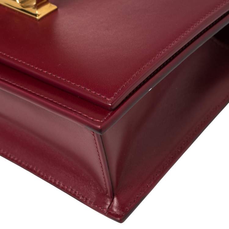Pre Owned Alexander McQueen Bordeaux Leather Knuckle Duster Shoulder Bag