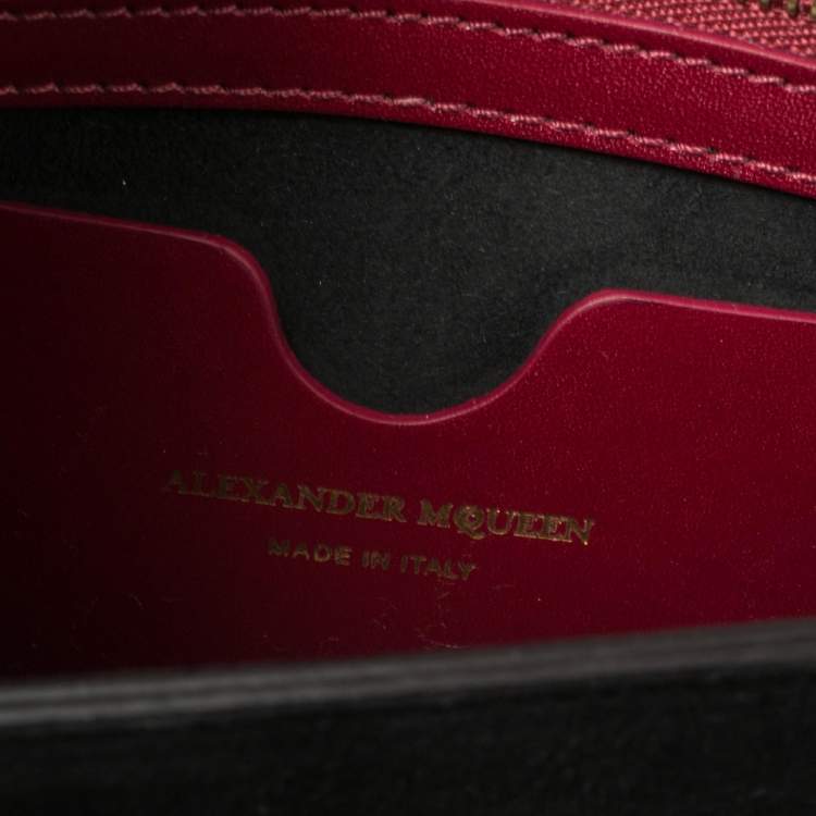 Pre Owned Alexander McQueen Bordeaux Leather Knuckle Duster Shoulder Bag