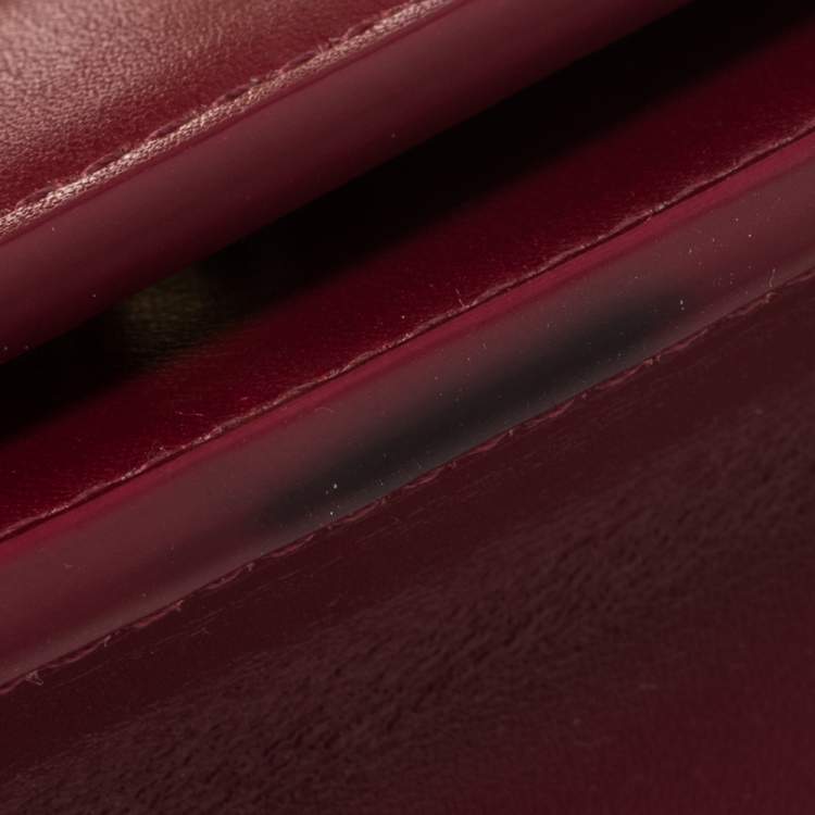 Pre Owned Alexander McQueen Bordeaux Leather Knuckle Duster Shoulder Bag