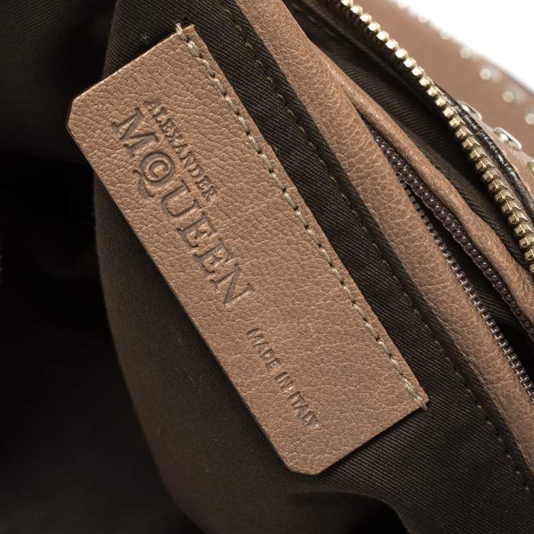 Pre Owned Alexander McQueen Beige Leather Medium Faithful De Manta Clutch