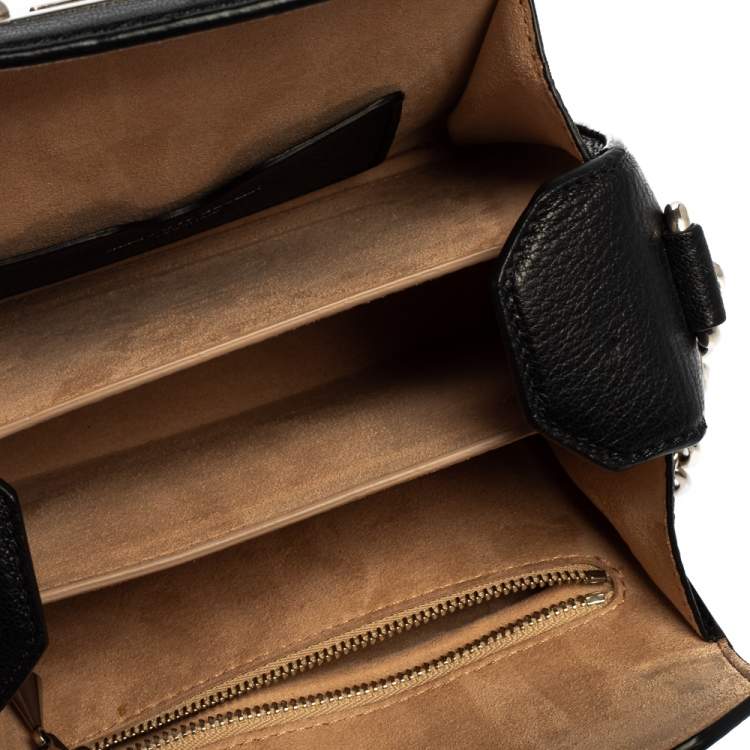 Pre Owned Alexander McQueen Black Grained Leather Box 16 Crossbody Bag