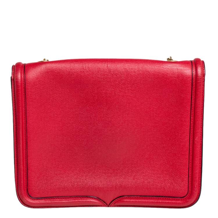 Pre Owned Alexander McQueen Red Leather Heroine Shoulder Bag