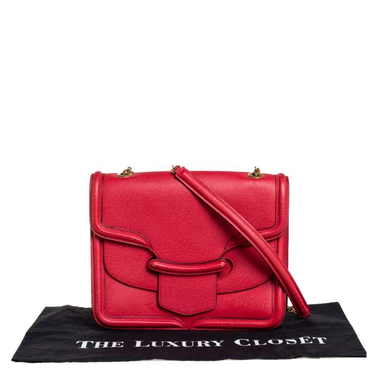 Pre Owned Alexander McQueen Red Leather Heroine Shoulder Bag