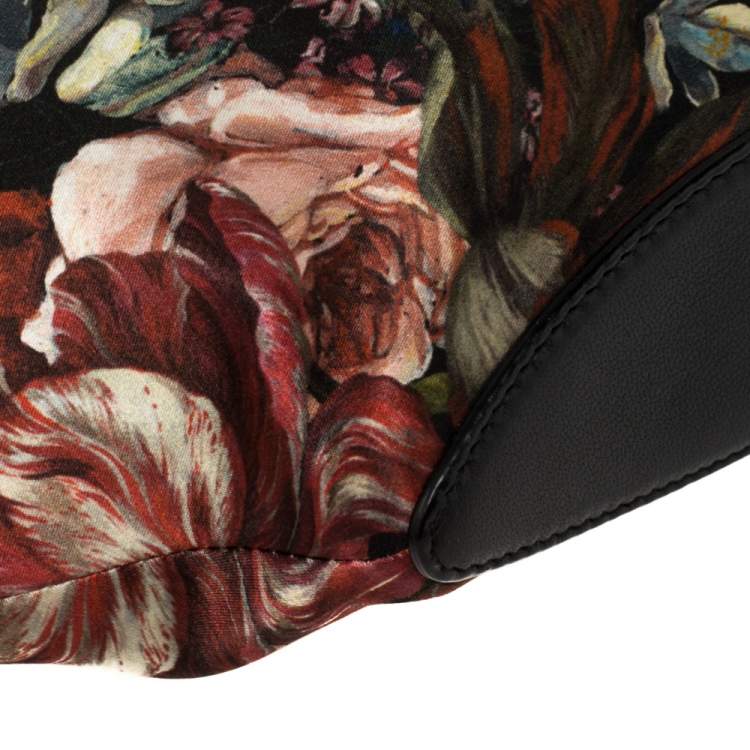 Pre Owned Alexander McQueen Multicolor Floral Print Satin Medium De Manta Clutch