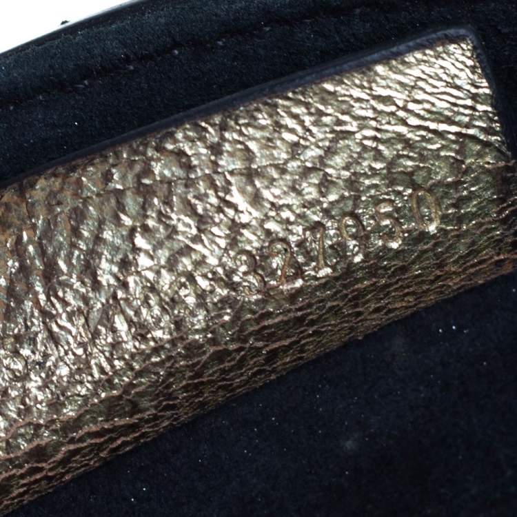 Pre Owned Alexander McQueen Metallic Gold Leather Mini Heroine Bag