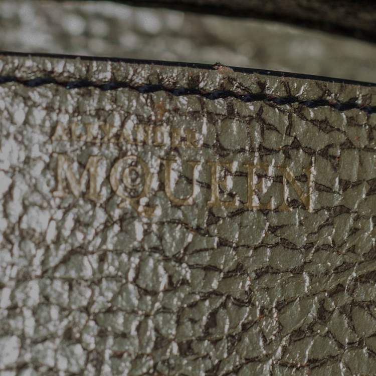 Pre Owned Alexander McQueen Metallic Gold Leather Mini Heroine Bag