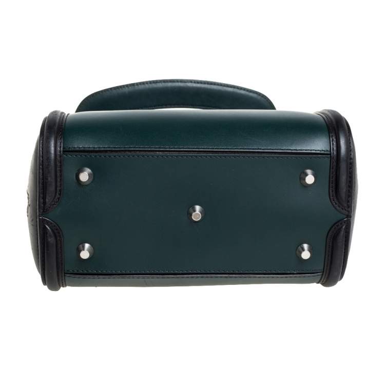 Pre Owned Alexander McQueen Black/Green Leather Small Heroine Satchel