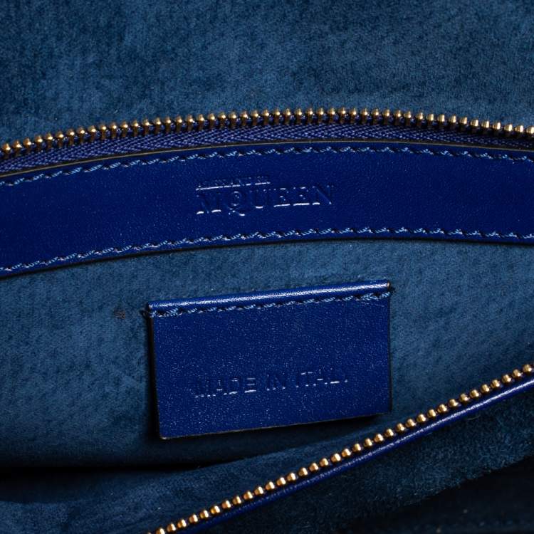Pre Owned Alexander McQueen Blue Leather Heroine Clutch