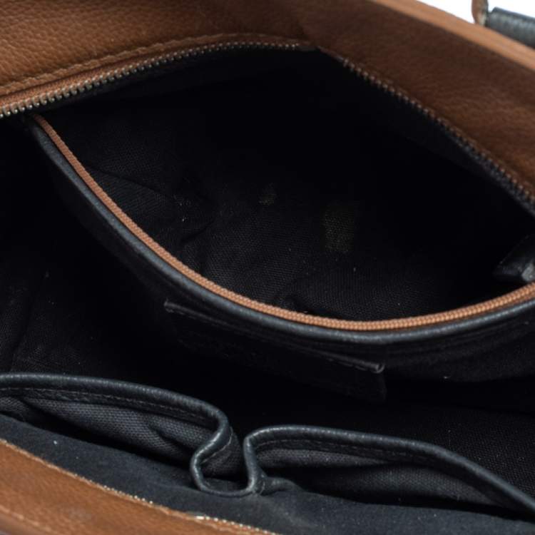 مملوكة مسبقًا Alexander McQueen Brown/Black Leather Skull Padlock Satchel