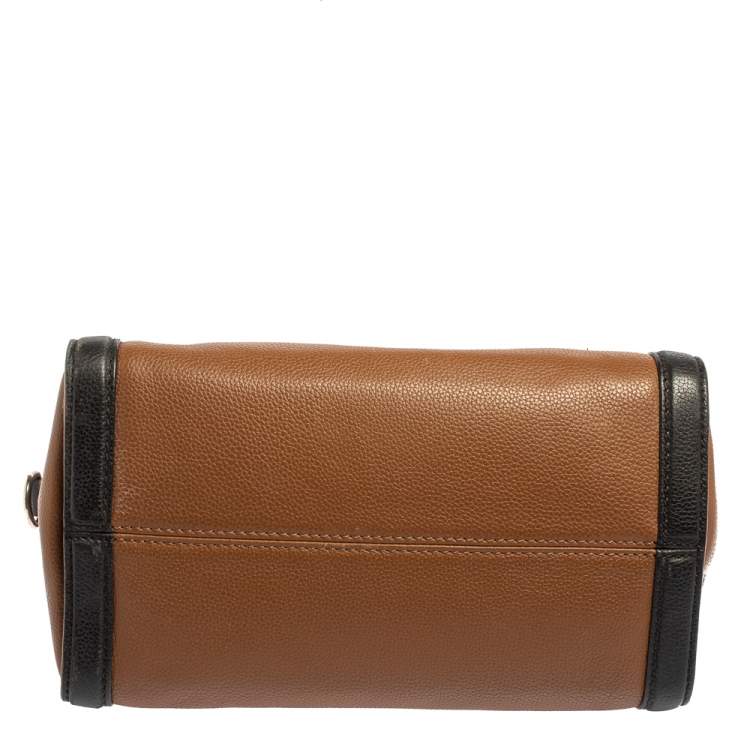 مملوكة مسبقًا Alexander McQueen Brown/Black Leather Skull Padlock Satchel