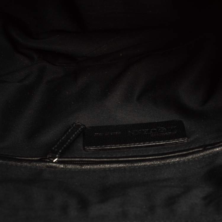 Pre Owned Alexander McQueen Black Leather Medium De Manta Clutch